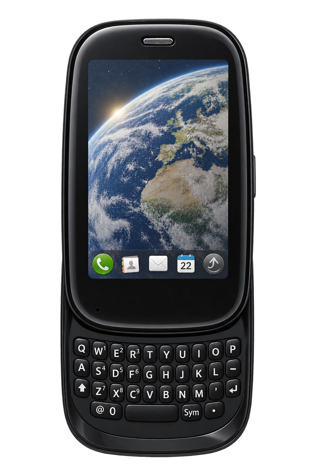 Palm Pre Plus 正面打开滑盖的透明底参考图