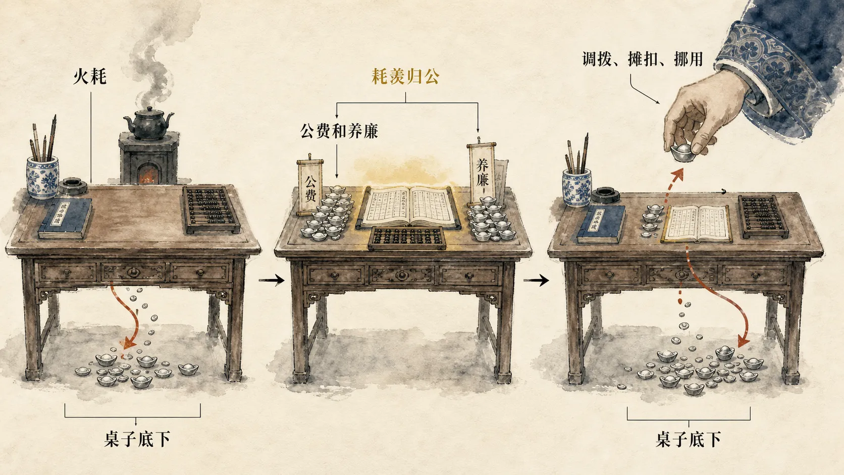 正规资源不足时,桌底下会长出火耗暗流